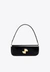 Patou Le Lock Leather Shoulder Bag In Black