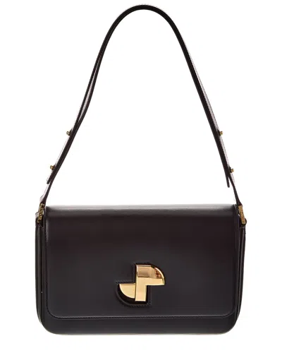 Patou Le Lock Leather Shoulder Bag In Black