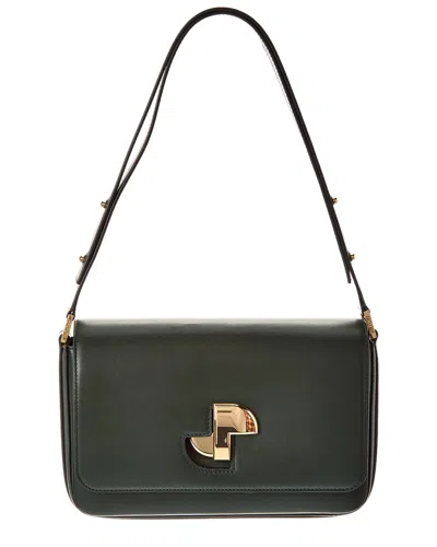 Patou Le Lock Leather Shoulder Bag In Black
