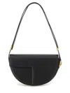 Patou Leather Shoulder Bag With Adjustable Strap In Buff