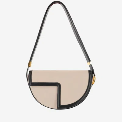 Patou Le  Bag In Recycled Cotton And Leather In Black
