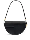 Patou Leather Shoulder Bag In Black
