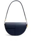Patou Le  Leather Shoulder Bag In Blue