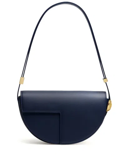Patou Le  Leather Shoulder Bag In Blue