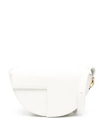 Patou Small Leather Shoulder Bag In White