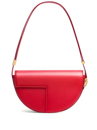 Patou Le  Leather Shoulder Bag In Red