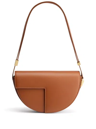 Patou Leather Shoulder Bag In Brown