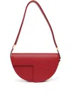 Patou Leather Shoulder Bag Adjustable Strap In Red