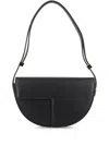 Patou Le Petit Calf Leather Shoulder Bag In Black