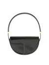 Patou Le Petit Calf Leather Shoulder Bag In Black