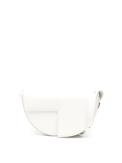 Patou Small Leather Shoulder Bag In White