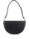 Patou Le Petit Calf Leather Shoulder Bag In Black