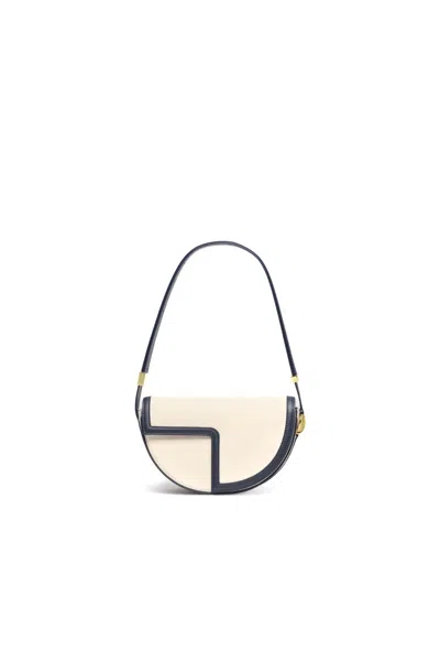 Patou Leather And Canvas Geometric Shoulder Bag In Neutral