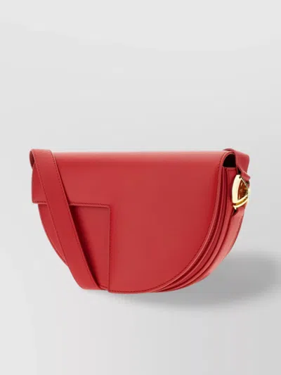 Patou Leather Crossbody Bag Strap Adjustable In Red