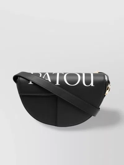 Patou Leather Logo Print Shoulder Bag