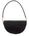 Patou Leather Shoulder Bag With Adjustable Strap