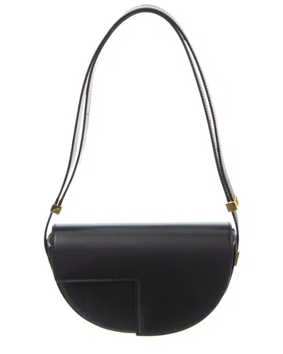 Patou Leather Shoulder Bag In Black