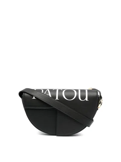 Patou Leather Shoulder Bag In Black