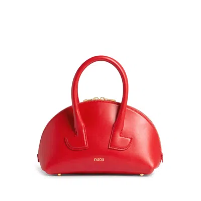 Patou Shoulder Bag Structured Detachable Strap In Red