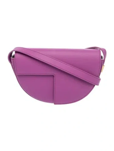 Pre-owned Patou Leather Top Handle Bag In Purple