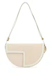 Patou Canvas And Leather Shoulder Bag In Beige