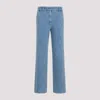 Patou Logo-embroidered Straight-leg Jeans In Light Blue