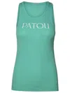 Patou Light Blue Cotton Tank Top In Green