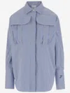 Patou Cotton Shirt With Striped Pattern In Blue