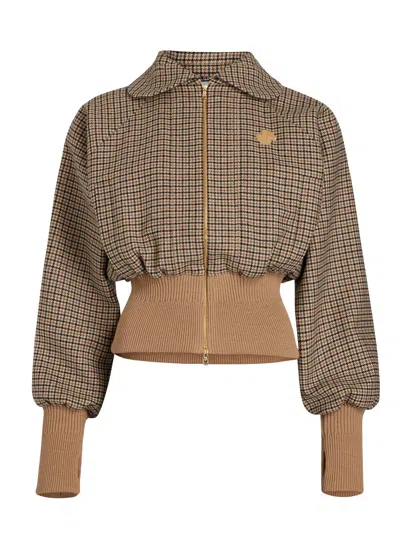 Patou Organic-cotton Jacket In Houndstooth