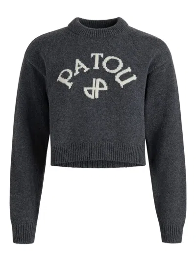 PATOU LOGO AND JP MONOGRAM INTARSIA WOOL AND CASHMERE JUMPER