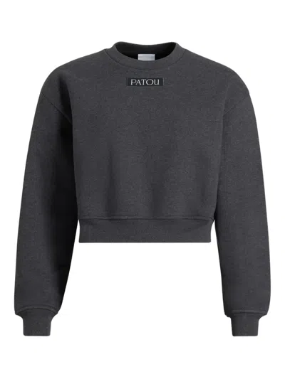 Patou Logo贴花抓绒卫衣 In Black