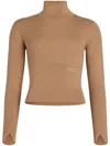 Patou Merino-cashmere Rollneck Sweater In Beige