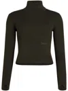 Patou Ribbed Roll-neck Sweater In Green