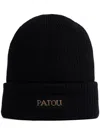 Patou Logo Beanie Hat In Black