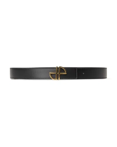 Patou Logo Buckle Belt In Yellow