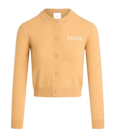 Patou Intarsia Cardigan In Orange