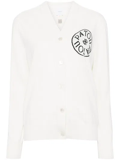 Patou Logo Cardigan In White