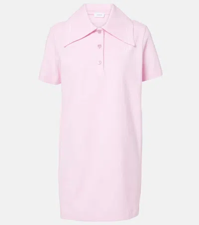 Patou Logo Cotton Polo Dress In Pink