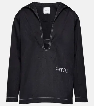 Patou Logo Cotton Top In Parisian Night