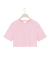 Patou Logo-embellished Cotton Cropped T-shirt In Pink