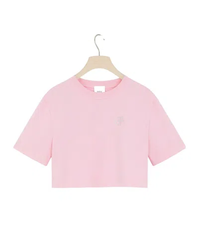 PATOU LOGO-EMBELLISHED COTTON CROPPED T-SHIRT