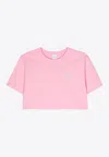 Patou Logo-embellished Cotton Cropped T-shirt In Pink