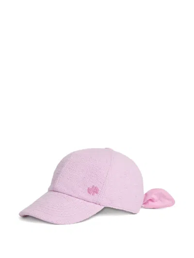 Patou Logo-embroidered Bow-detail Couture Cap In Pink
