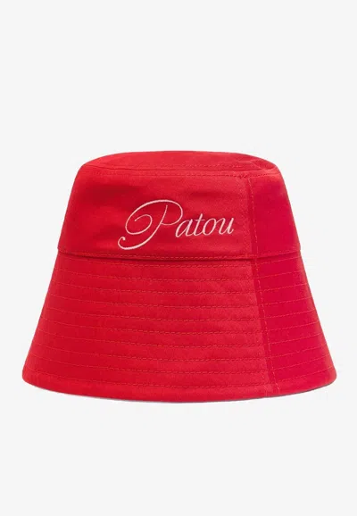 Patou Logo Embroidered Bucket Hat In Red