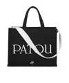 Patou Rectangular Tote Bag With Detachable Strap In Black