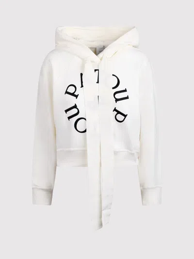 Patou Logo-embroidered Cotton Hoodie In White