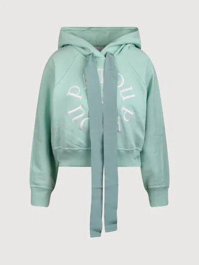 Patou Logo-embroidered Cotton Hoodie In Green