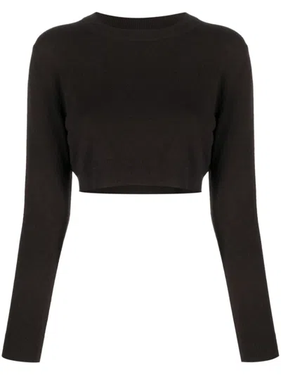 Patou Merino-blend Cropped Jumper In Brown