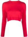 Patou Red Solid Crew Neck Sweater