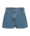 Patou Logo-embroidered Denim Shorts In Blue